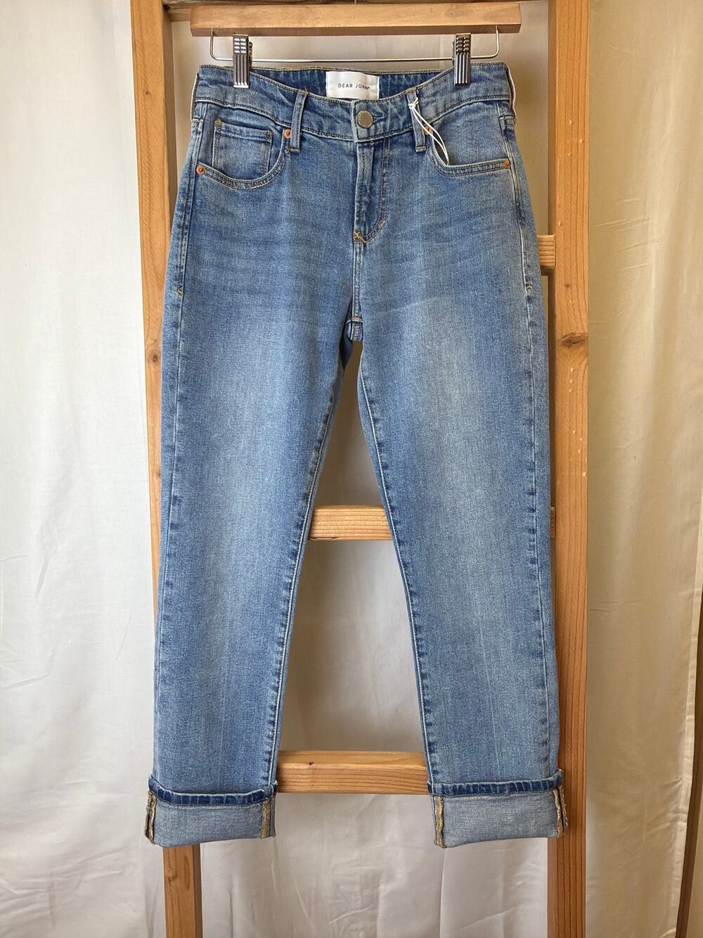 NWT Dear John Blaire Blue Cuffed 5-pocket Denim Jeans #0347 SZ 25